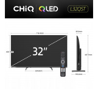 CHiQ L32QST TV 32", QLED, Full HD, Google TV, Frameless, Dolby Audio, dbx-tv, HDR 10