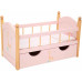 Arias drewniane cot For lalek z szufladą i pościelą pink (do 45 cm)