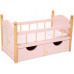 Arias drewniane cot For lalek z szufladą i pościelą pink (do 45 cm)