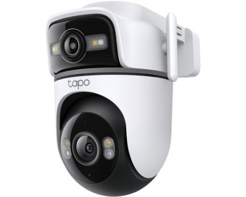 TP-Link Tapo TC47 V1 - Kamera do monitoringu sieciowego - Multi-Czujnik + Obrotowy - Na zewnątrz - odporna na kurz/wodoodporna - Farbe (Tag&Nacht) - 2 x 3 MP - 2304 x 1296 - 2K - Audio - bezprzewodowy - Wi-Fi - 802.11ax, Ethernet 10Base-T/100Bas