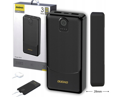 Dudao Dudao K10Pro 2,4A 20000mAh 2 x USB-A - Black