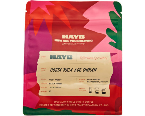 HAYB HAYB - kawa ziarnista Kostaryka Los Duran Black Honey Filter 250 g