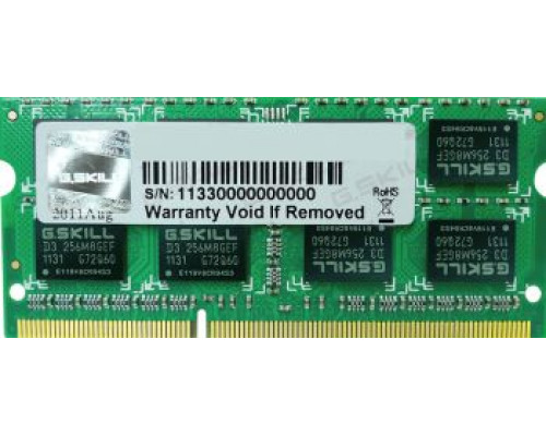 G.Skill SODIMM, DDR3, 8 GB, 1333 MHz, CL9 (F310666CL9S8GBSQ)