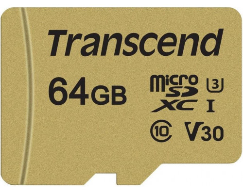 SD  Transcend 500S MicroSDXC 64 GB Class 10 UHS-I/U3 V30 (TS64GUSD500S)