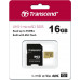 SD  Transcend 500S MicroSDHC 16 GB Class 10 UHS-I/U3 V30 (TS16GUSD500S)