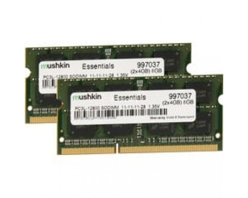 Mushkin Essentials, SODIMM, DDR3L, 8 GB, 1600 MHz, CL11 (997037)