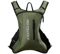 NorthFinder Kuprinė MotoWolf Light Green MB3LG, su integruota gertuve, 21 L