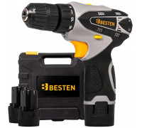 BESTEN Wiertarko wkrętarka Batteryowa z udarem 12V zestaw bitów nasadek wierteł w walizce BESTEN BE-2852