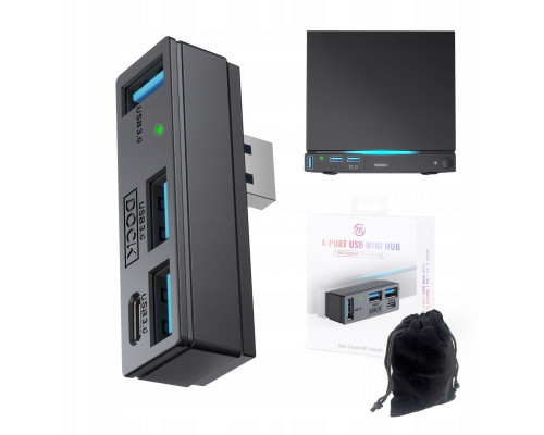 JYS Hub Adapter USB 3.0 4w1 3x USB-A 1x USB-C 5 Gb/s for PS5 / PC Steam Machine JYS-SDM007-V2 (SB11944)