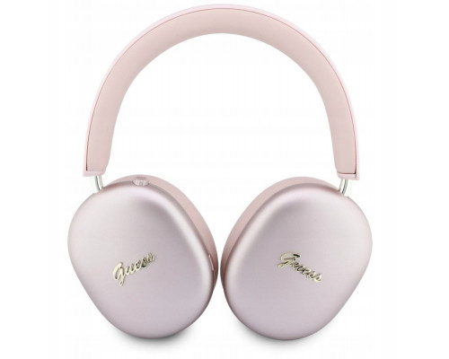 Guess  Metallic Script Logo ENC  Headphone Pink (3666339630164)