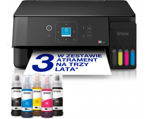 MFP Epson EcoTank* | L3362 | Inkjet | Kolorowy | Drukarka wielofunkcyjna | A4 | Wi-Fi | Black (C11CL63421)