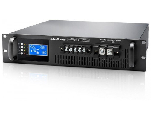 UPS Qoltec Pure Sine Wave do RACK | 3kVA | 3000W | PF1.0 | LCD | EPO | USB | On-line (5901878539386)