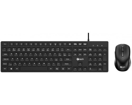 CMStorm C-TECH Klawiatura KBM-108, przewodowy zestaw combo z myszą, multimedialna, USB, CZ/SK (KBM-108-BL)