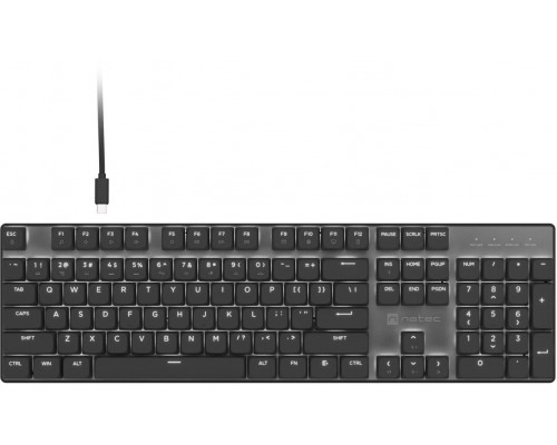Natec Amberjack | | | US | Linear | Białe podświetlenie, Hot-swappable Switches, Anti-ghosting, Built-in memory, Macro recording | Black/Gray (NKL-2391)