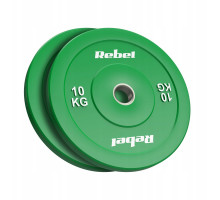 Rebel olympic rubberized Bumper, seria BEAST, zestaw 2x10kg, otwór 51 mm, ACTIVE (RBA-2145-10)