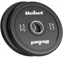 Rebel olympic rubberized Bumper, seria Beast, zestaw 2x2.5kg, otwór 51 mm, Active (RBA-2145-02.5)