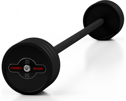 Marbo Sport Barbell prosta Steel Rubber Barbell 30kg Black