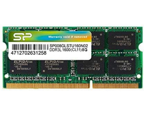 Silicon Power SODIMM, DDR3L, 8 GB, 1600 MHz, CL11 (SP008GLSTU160N02)