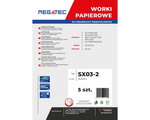 Megatec Bags paper Megatec do Starmix 20 L, kpl. 5 szt