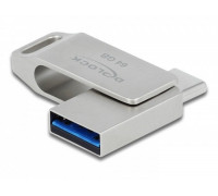 Pendrive Delock PENDRIVE DELOCK 64GB USB-C+USB-A 3.1 GEN 2 METALOWA OBUDOWA
