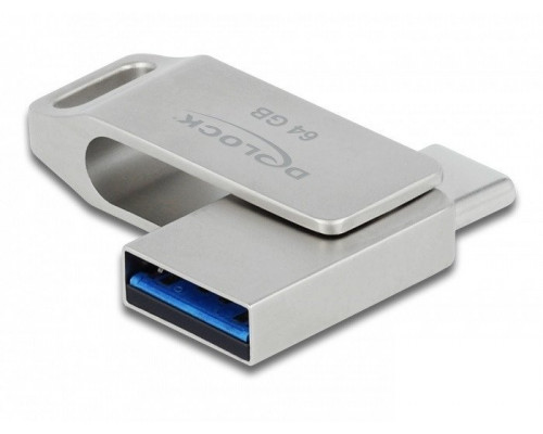 Pendrive Delock PENDRIVE DELOCK 64GB USB-C+USB-A 3.1 GEN 2 METALOWA OBUDOWA