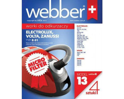 Webber BAGS WEBBER MICRO ELECTROLUX E 51 02WME51