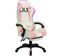 vidaXL z LED RGB White-Pink with footrest