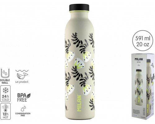 Milan BOTTLE THERMAL MILAN WALLPAPER BEŻOWA 591ML