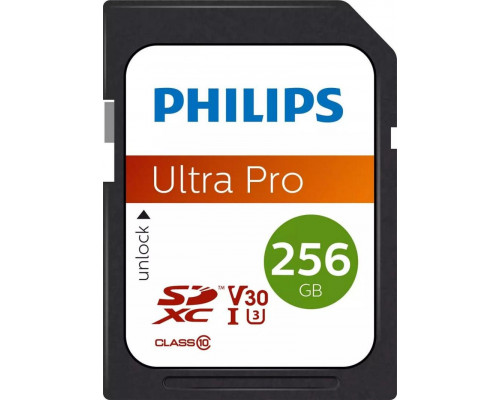 SD  Philips Ultra Pro SDXC 256 GB Class 10 UHS-I/U3 V30 (FM25SD65B/00)