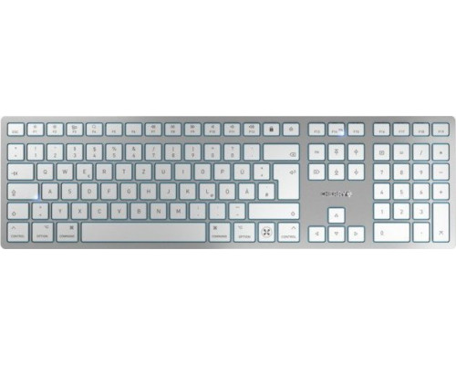 Cherry CHERRY KW 9100 SLIM FOR MAC klawiatura USB + Bluetooth QWERTZ Niemiecki Srebrny