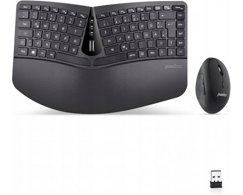 Perixx PERIDUO-606B DE keyboard and mouse value kit 2.4 GHz wireless black