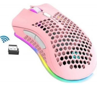 K-snake BEZPRZEWODOWA MYSZ RGB LEKKA GAMINGOWA DLA GRACZY - BM600 - PINK