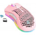 K-snake BEZPRZEWODOWA MYSZ RGB LEKKA GAMINGOWA DLA GRACZY - BM600 - PINK