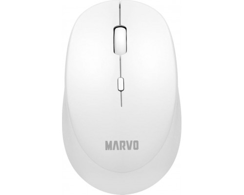 Marvo Marvo WM103WH, 1600DPI, 2.4 [GHz], optyczna, 4kl., bezprzewodowa, biała, 1 szt AA, biurowa, cicha