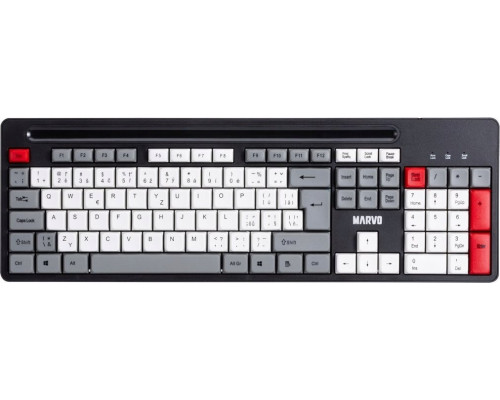 Marvo Marvo KB005, klawiatura CZ/SK, klasyczna, przewodowa (USB), czarno-czerwona
