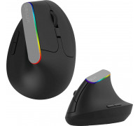 Delux Bezprzewodowa pionowa Delux M618C 2.4G 1600DPI RGB (Czarna)