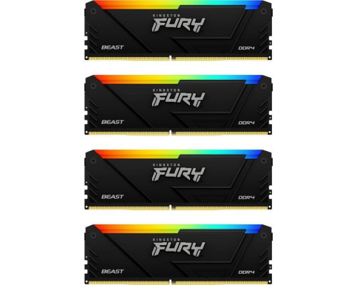 Kingston Fury Beast RGB, DDR4, 64 GB, 3200MHz, CL16 (KF432C16BB2AK4/64)