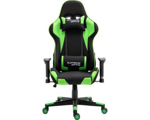 Zenga Gamingowy z Tkaniny PlayMaker black-green z pełną regulacją