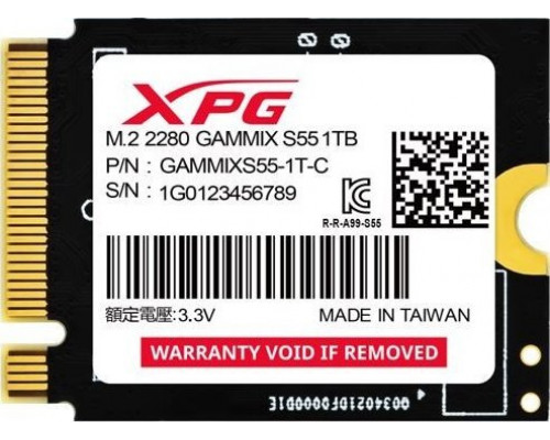SSD 1TB SSD ADATA Gammix S55 1TB M.2 2230 PCI-E x4 Gen4 NVMe (SGAMMIXS55-1T-C)