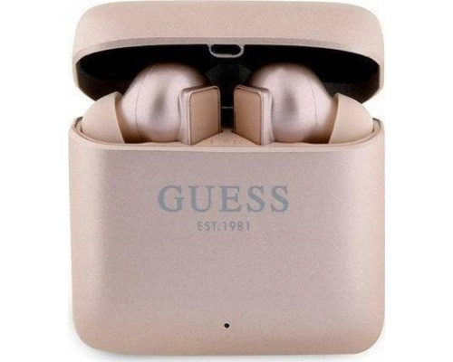 Guess Guess Printed Logo - Bluetooth TWS + etui ładujące (różowy)
