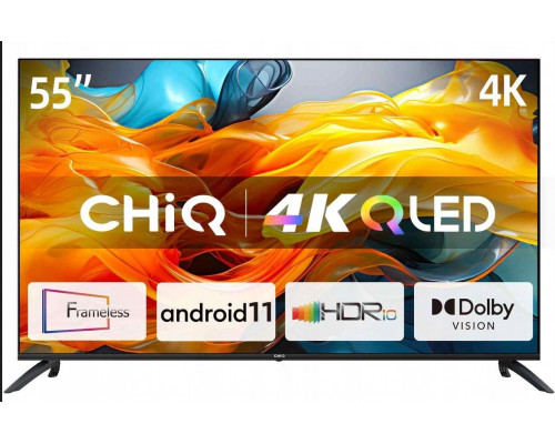 CHiQ CHiQ U55QG7L TV 55", Ultra HD (4K), QLED, Smart, Android 11, HDR10, 3x HDMI, 2x USB