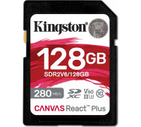 SD  Kingston Canvas React Plus SDXC 128 GB Class 10 UHS-II/U3 V60 (SDR2V6/128GB)