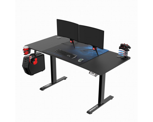 Gaming galds Ultradesk Level V2 BLUE Black 140 cmx68 cm Niebieska podkładka