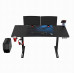 Gaming galds Ultradesk Level V2 BLUE Black 140 cmx68 cm Niebieska podkładka