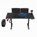 Gaming galds Ultradesk Level V2 BLUE Black 140 cmx68 cm Niebieska podkładka