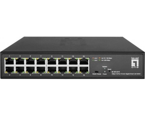 Switch LevelOne LevelOne GES-2216    L2 Gigabit Ethernet (10/100/1000) Black