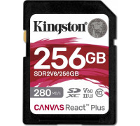 SD  Kingston Canvas React Plus SDXC 256 GB Class 10 UHS-II/U3 V60 (SDR2V6/256GB)
