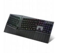 Perixx Perixx PERIBOARD-835 BR DE, wireless RGB illuminated ergonomic mechanical keyboard - flat brown tactile switches