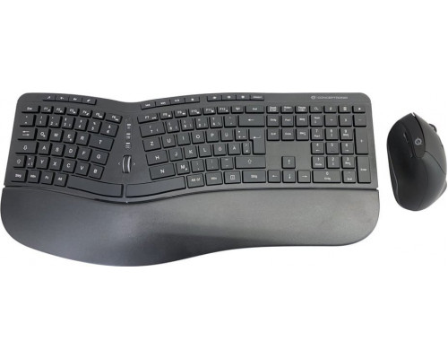 Conceptronic CONCEPTRONIC Wireless Keyboard+Mouse,ergo,Layout deutsch  sw