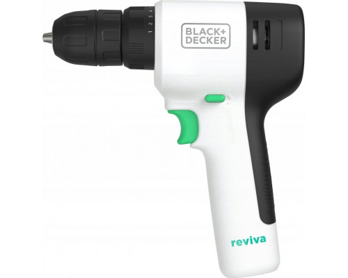 Black+Decker BLACK+DECKER reviva cordless drill/driver, 12 volts (white/black, integrated Li-ion battery 1.5 Ah)